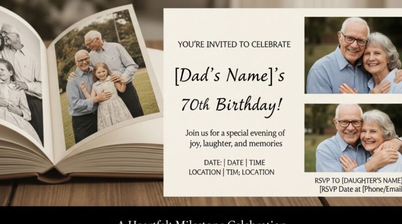 Dad Daughter 70th Birthday Invitation Video
