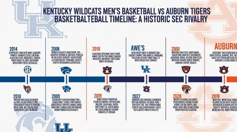 Kentucky Wildcats Men's Basketball vs Auburn Tigers Men's Basketball Timeline